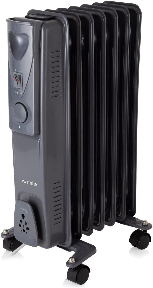 1500W Oil-Filled Radiator 7 Fin with Adjustable Thermostat, Overheat Protection
