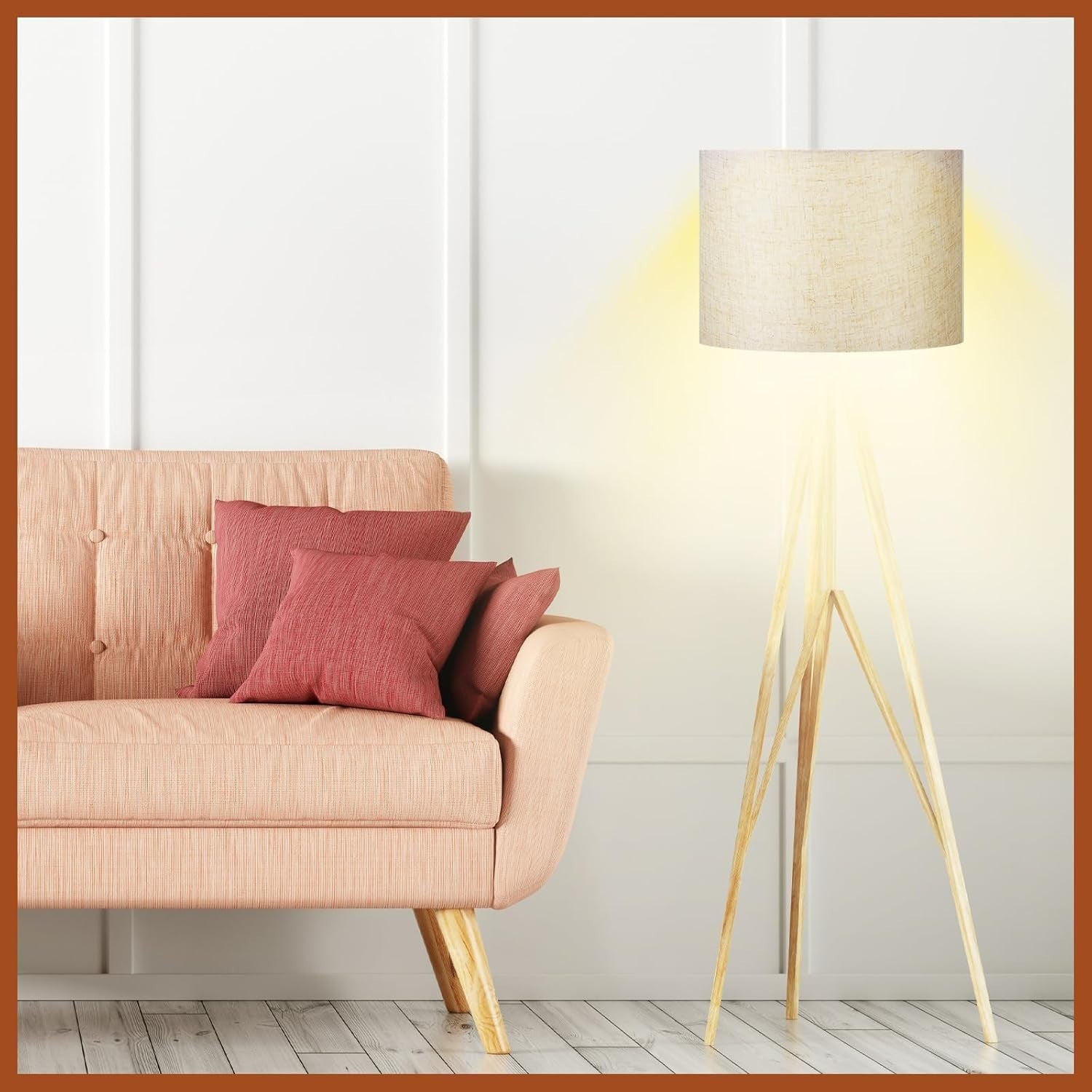 4 Pack Beige Fabric Drum Lampshades E27 E14 Adapter Table Ceiling
