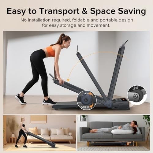 3-in-1 Foldable Walking Treadmill w/ Auto Incline & LED Display