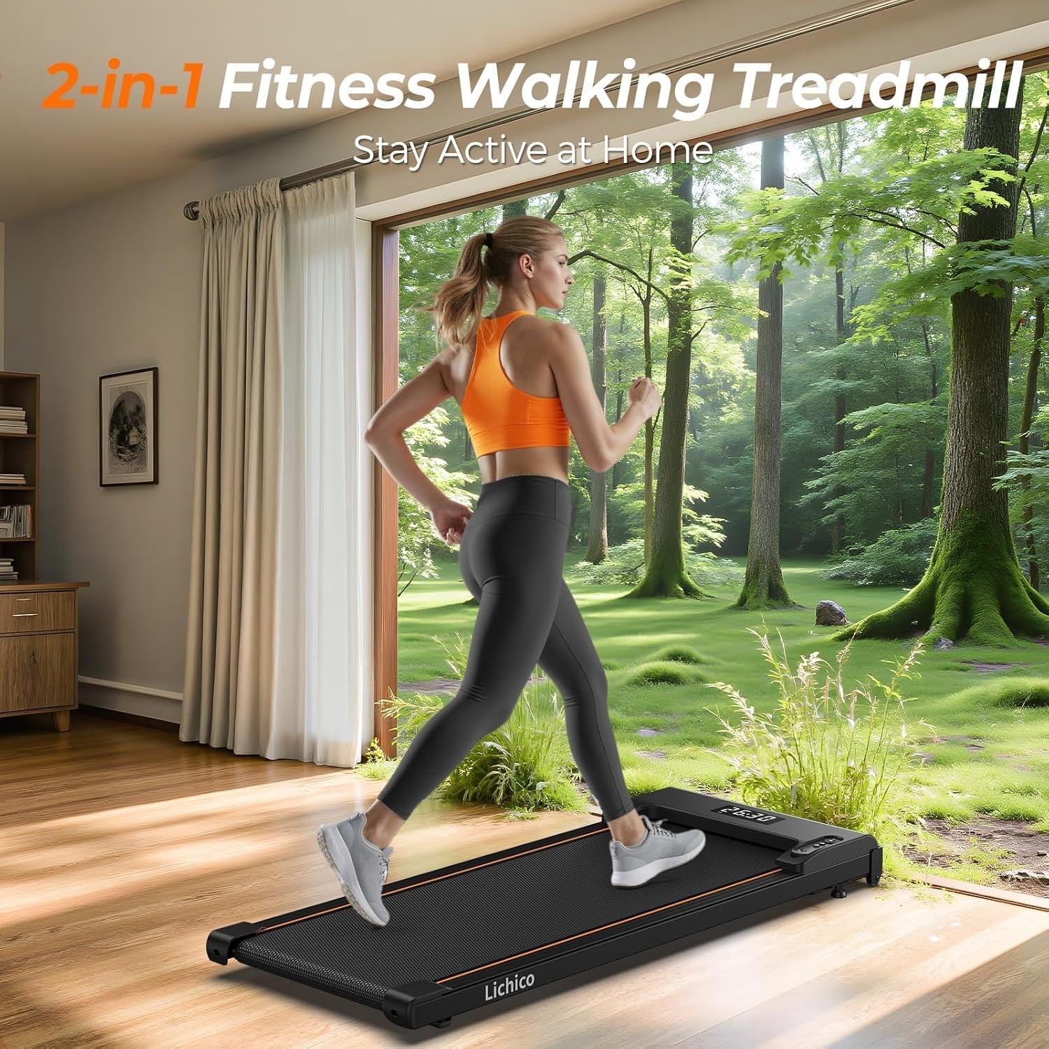 Under Desk Walking Treadmill 0-9% Incline 40x100cm Belt Smart App