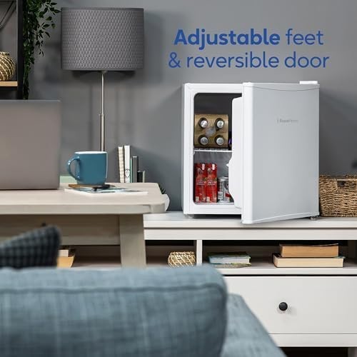 43L Tabletop Mini Fridge Compact White Small Refrigerator with Ice Box