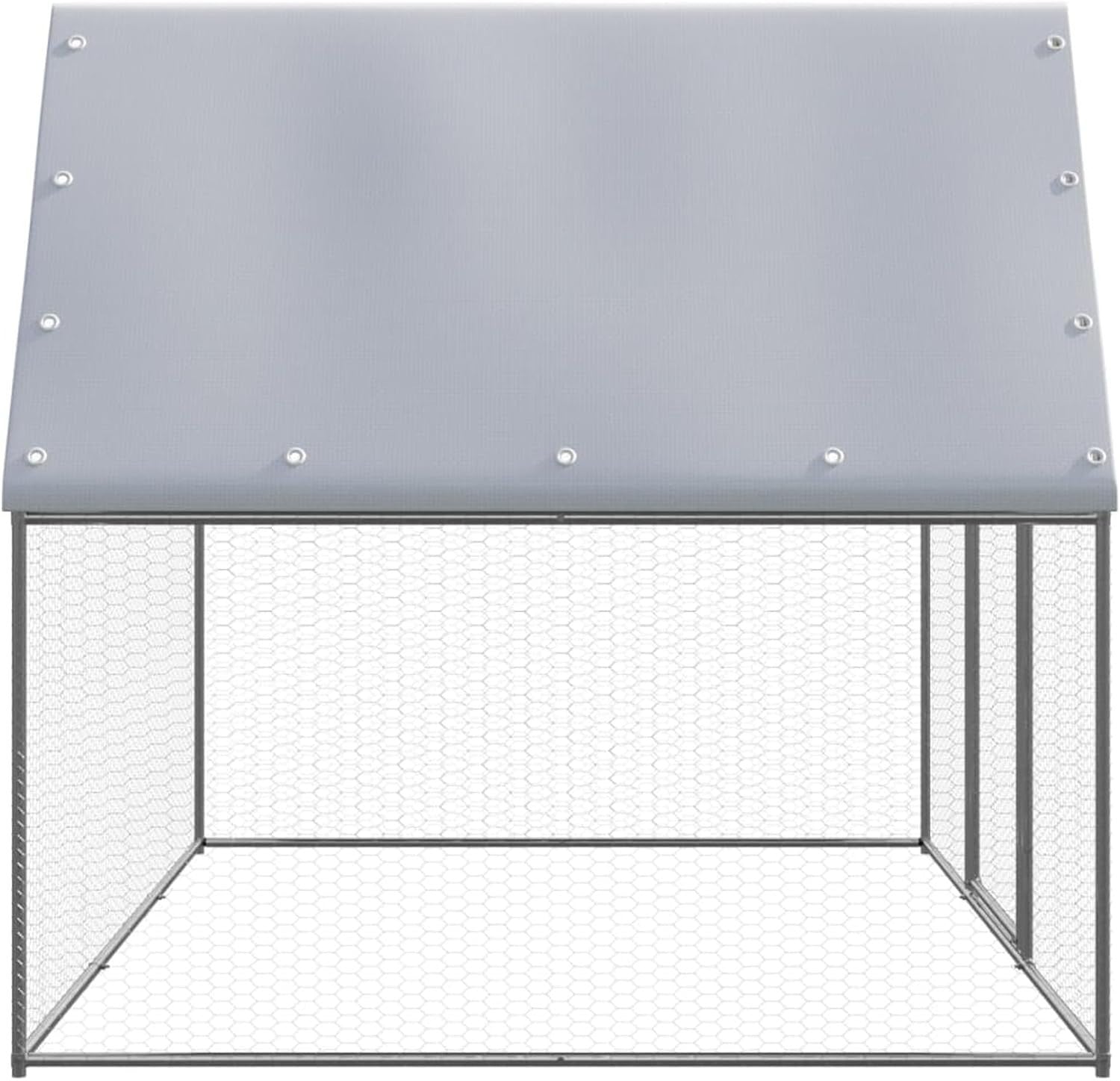 3x2x2m Walk In Chicken Coop Galvanised Run w Roof