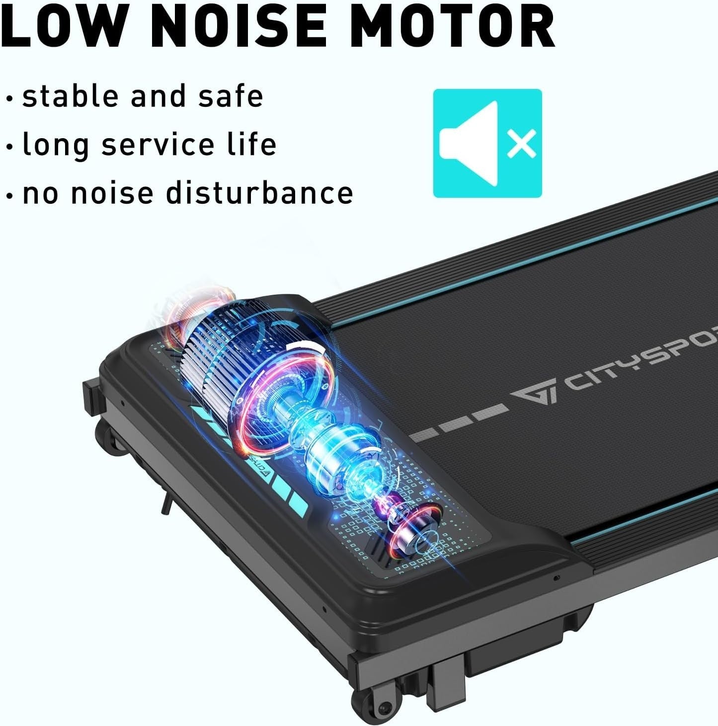 Under Desk Treadmill Ultra Slim Walking Pad Home Office Portable 6km/h