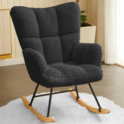Comfy Tufted Rocking Chair High Back Memory Foam Load 136kg Living Room