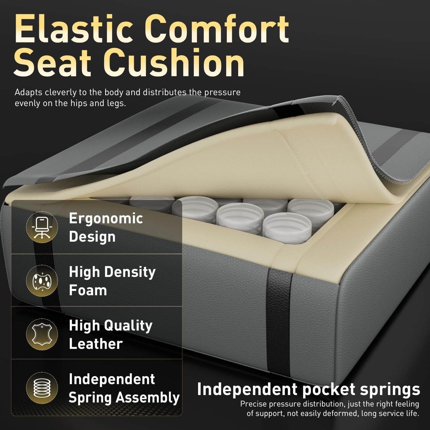 Massage Gaming Chair Recliner with Footrest Pocket Spring