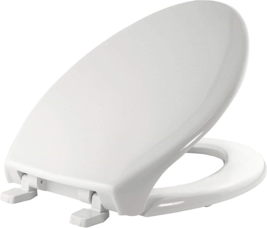 Commercial Elongated Toilet Seat White Closed Front Heavy Duty Stainless Steel