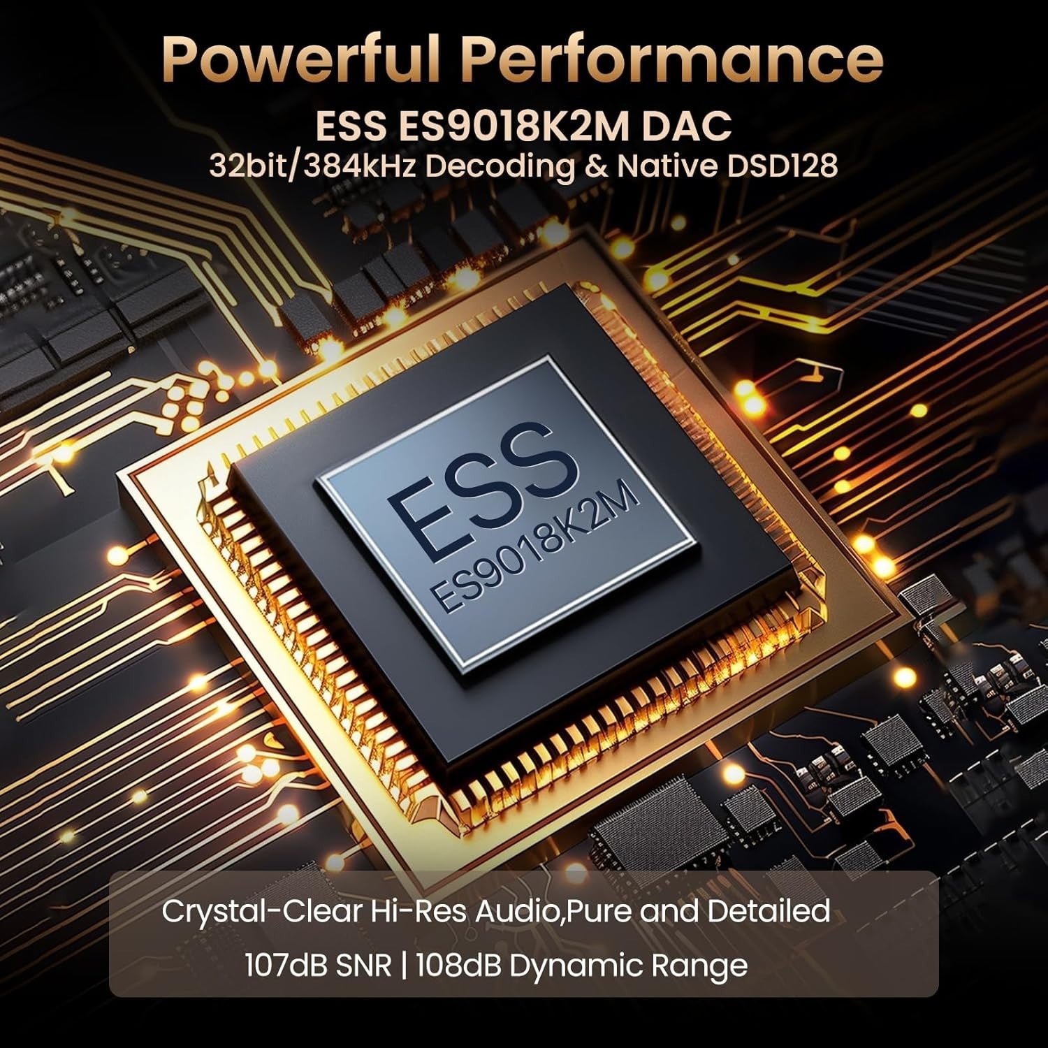Hi-Res Bluetooth 5.2 MP3 Player | FLAC DSD DAC, 64GB Expandable Music Player
