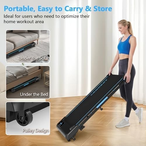 4-in-1 Walking Pad Treadmill with 9% Incline 1-10KM/H LED Remote
