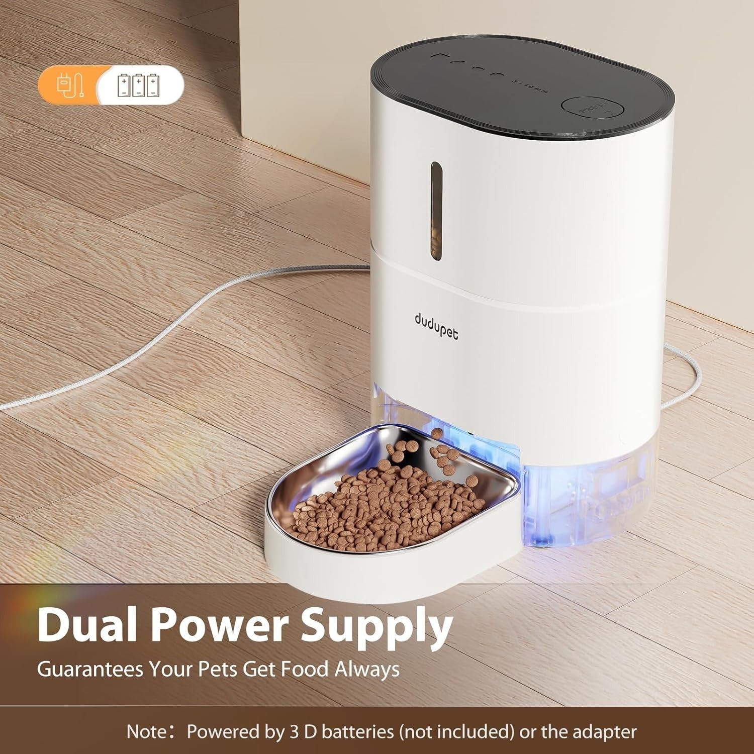 Automatic Pet Feeder 4L Timed Food Dispenser Voice Recorder Dog Cat