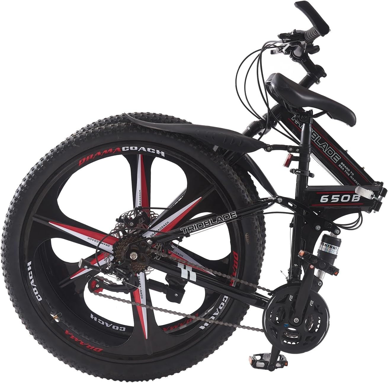 Foldable 27.5" Mountain Bike Dual Suspension 21-Speed 3-Spoke Wheels