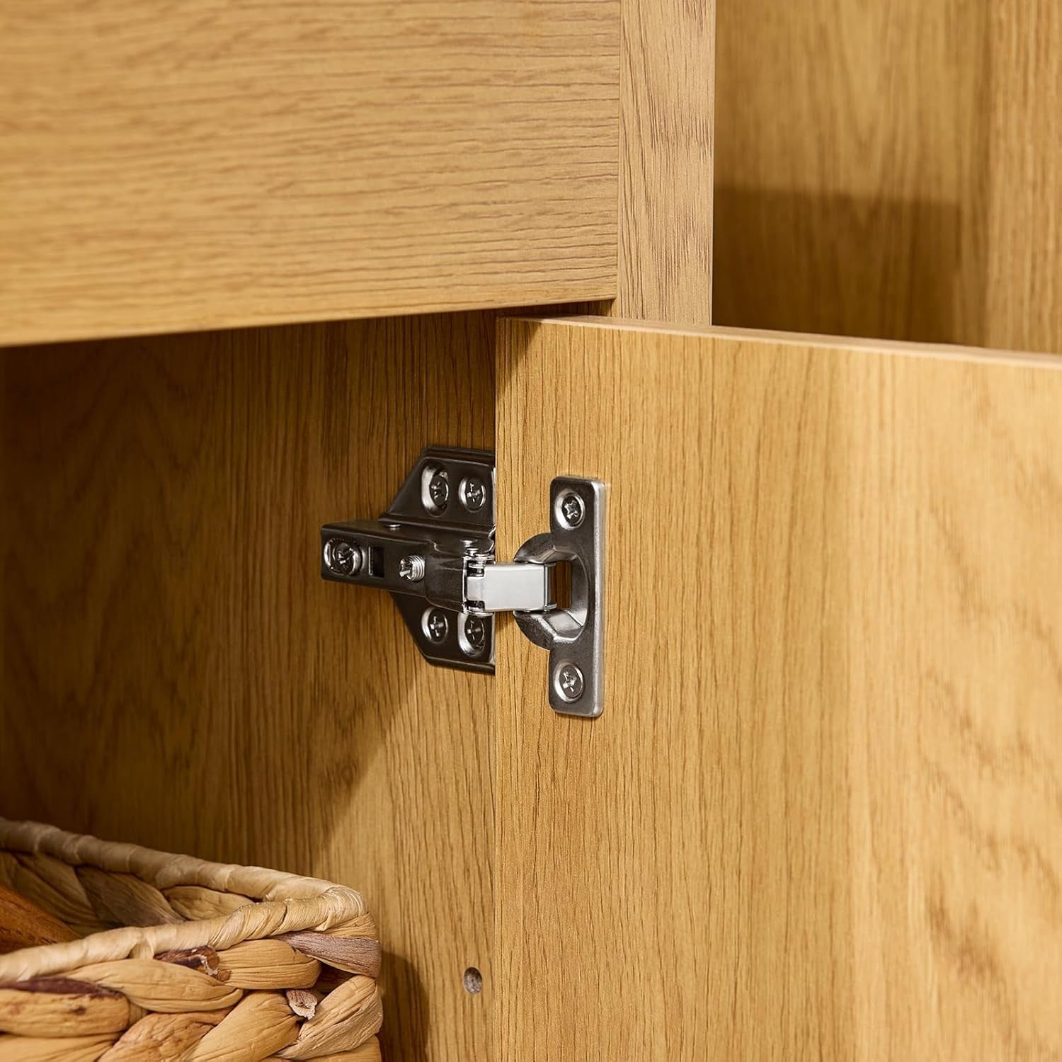 Light Oak Bathroom Vanity Cabinet 60cm Under Sink Storage Unit with Double Doors