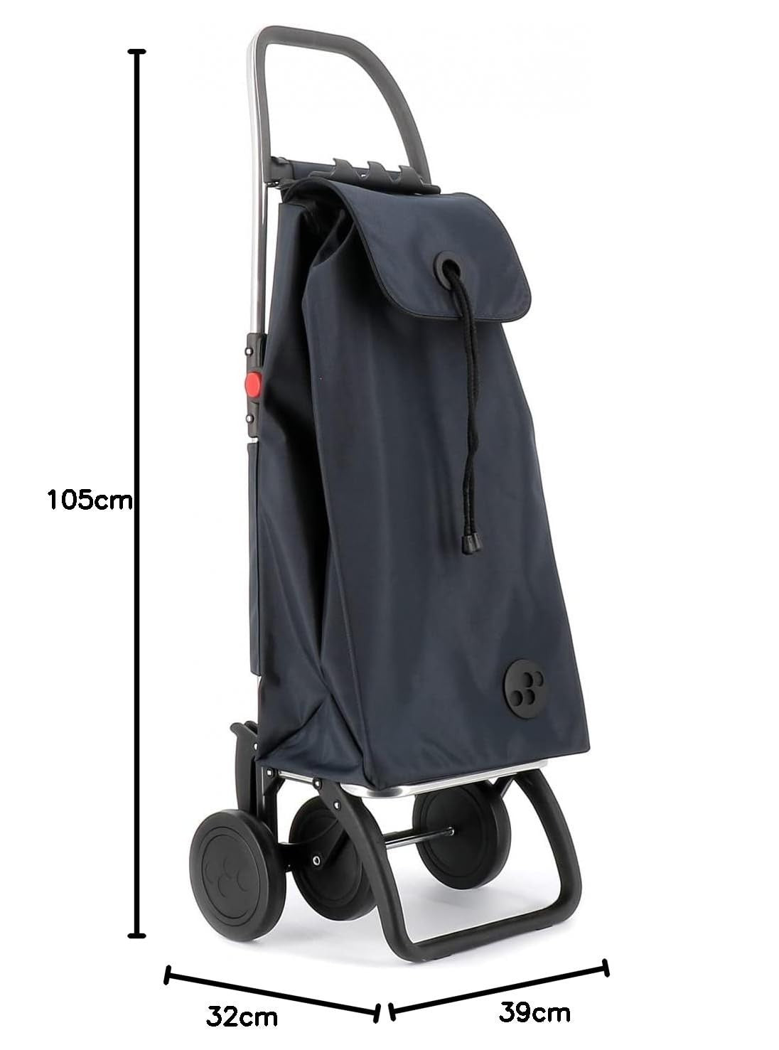Foldable 4-Wheel Shopping Trolley – Lightweight Aluminium, Grey