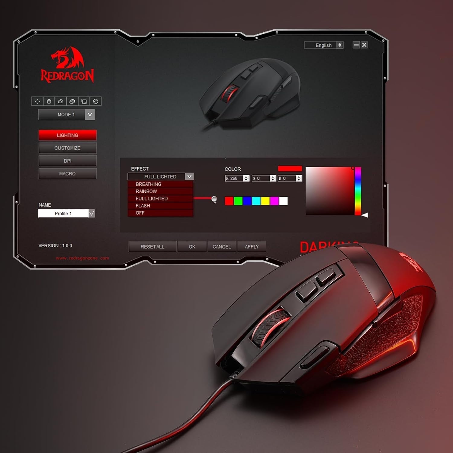 Wireless Gaming Mouse 4000DPI RGB 7 Buttons Bluetooth USB PC Laptop