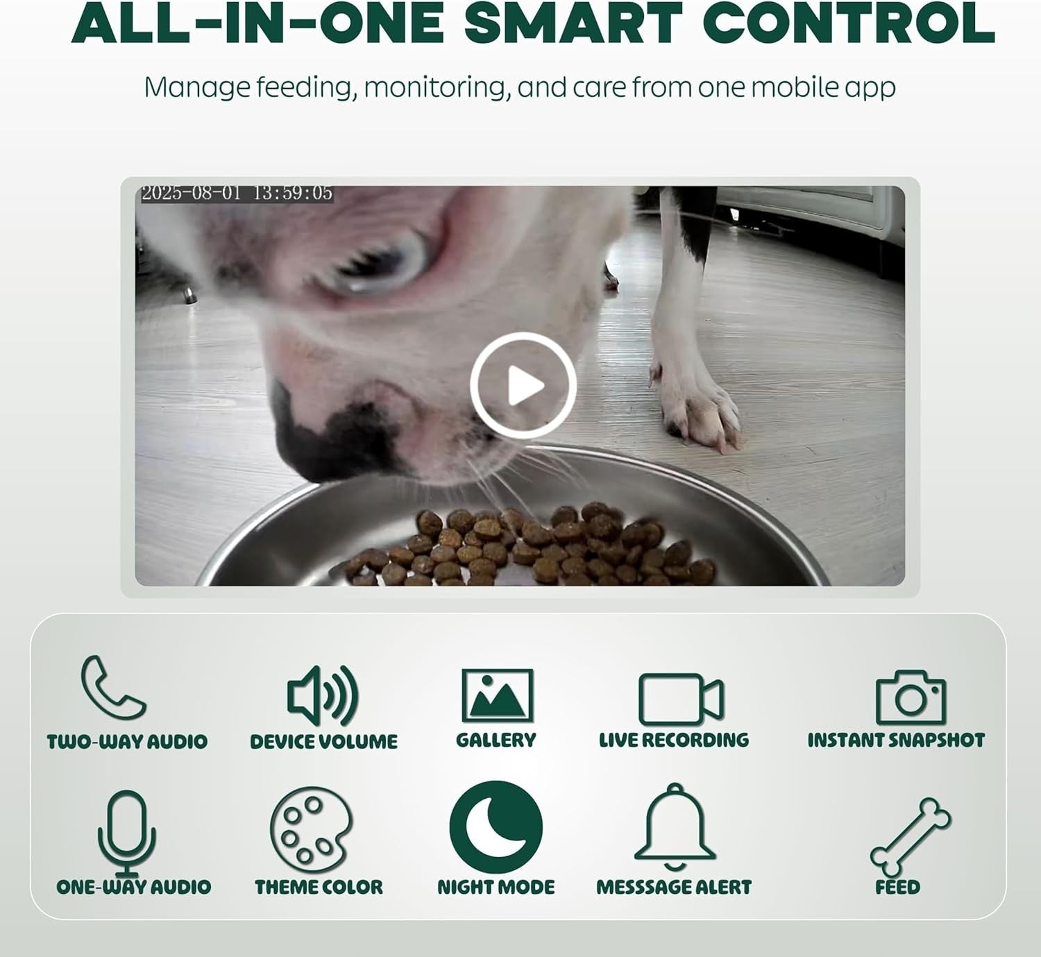 Smart Pet Feeder with Camera 6L WiFi App Control Auto Food Dispenser