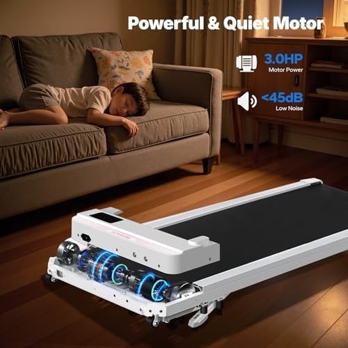 MERACH 5% Incline Walking Pad 3HP Quiet Under-Desk Treadmill, Compact Home