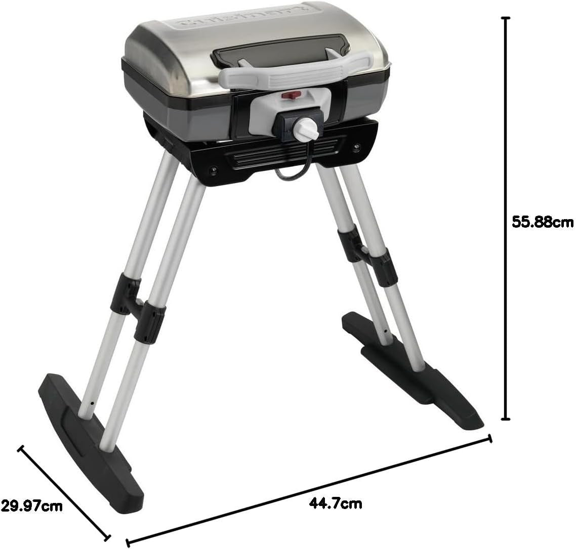Outdoor Electric BBQ Grill with Folding Stand Portable Adjustable Heat