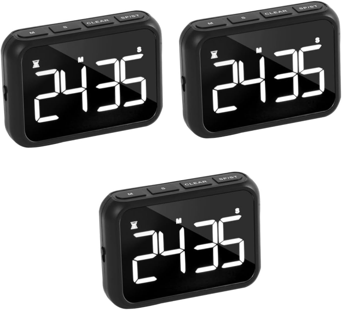 Digital Kitchen Timer Clock Large LED Magnetic Alarm for Cooking Study