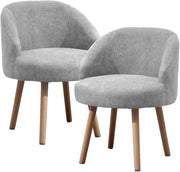 Set of 2 Grey Accent Tub Chairs Small Lounge Sofa Upholstered Fabric