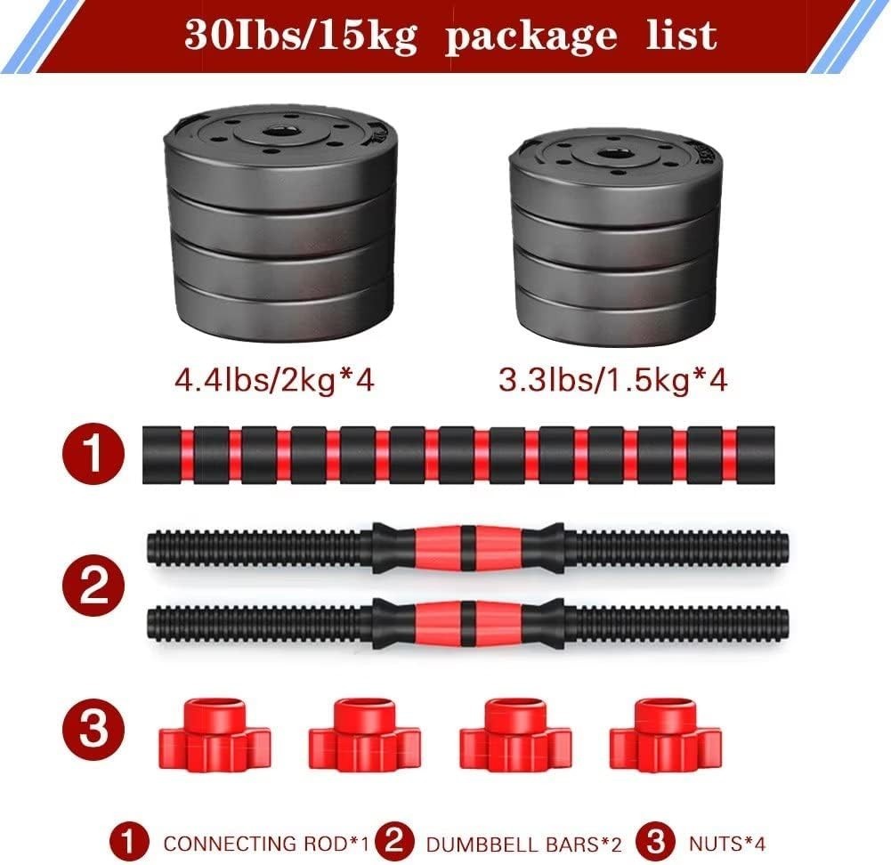 Adjustable Dumbbell Barbell Set 15KG Home Gym Training Weights