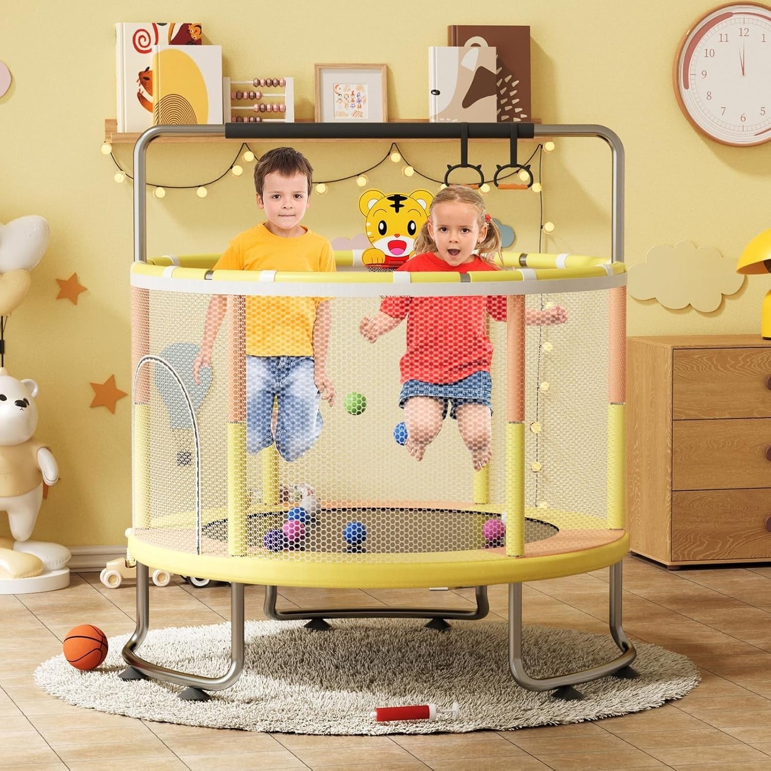 5FT Kids Trampoline Indoor Outdoor Toddler Play Gym Enclosure 200KG