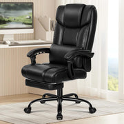 Executive Office Chair Recliner Footrest 180kg PU Leather