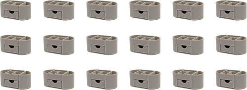 Faux Leather Desk Organiser 6 Compartments  Office Tidy 18-Pack