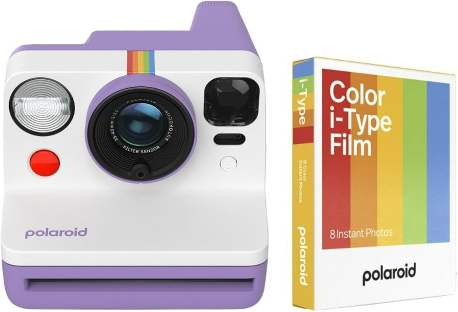 Instant Camera Bundle Purple Analog Autofocus Camera Film Included
