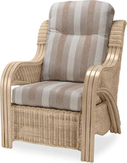 Luxury Rattan Conservatory Armchair Indoor Cane Wicker Chair Cushioned