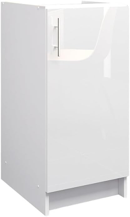 Modern 400mm White Gloss Kitchen Base Cabinet Cupboard Storage Unit