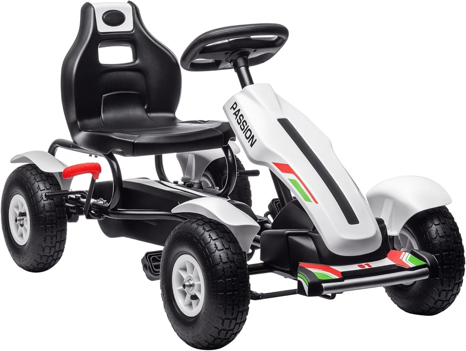 Kids Pedal Go Kart Ride On Car Adjustable Seat Rubber Tyres 50kg White
