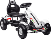Kids Pedal Go Kart Ride On Car Adjustable Seat Rubber Tyres 50kg White