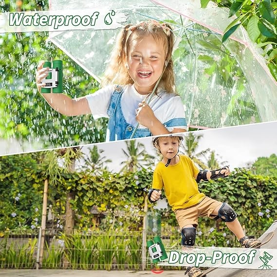 8x21 Waterproof Compact Kids Binoculars Mini Folding Outdoor Bird Watching Green