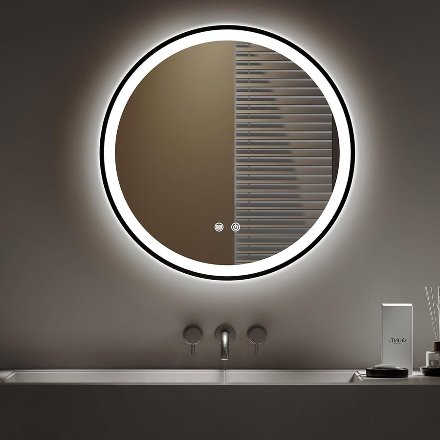 LED Bathroom Mirror 60cm Round RGB Dimmable Anti-Fog Touch Control