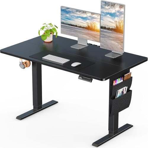 Black Electric Standing Desk 100x60cm Adjustable Sit Stand Table w/Storage