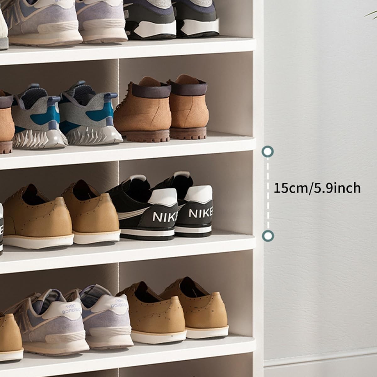 6-Layer Shoe Cabinet, 102x26x88 cm White, Large Capacity Storage Rack