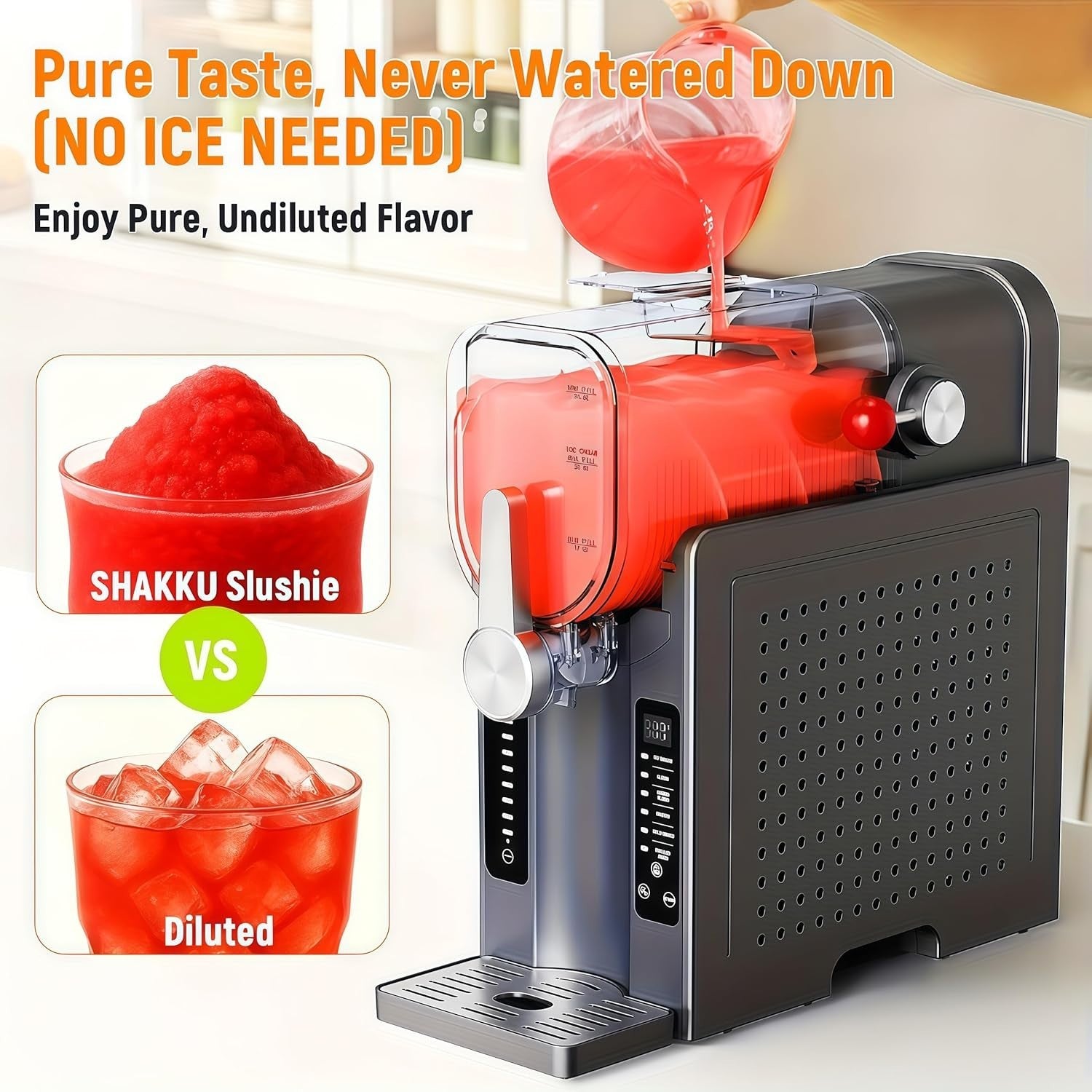 Electric Slush Ice Cream Machine 70oz Digital Presets Fast Frozen Drinks