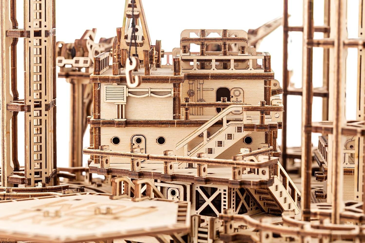 3D Wooden Offshore Oil Rig Puzzle Mechanical DIY Model Kit 1180PCS Adult