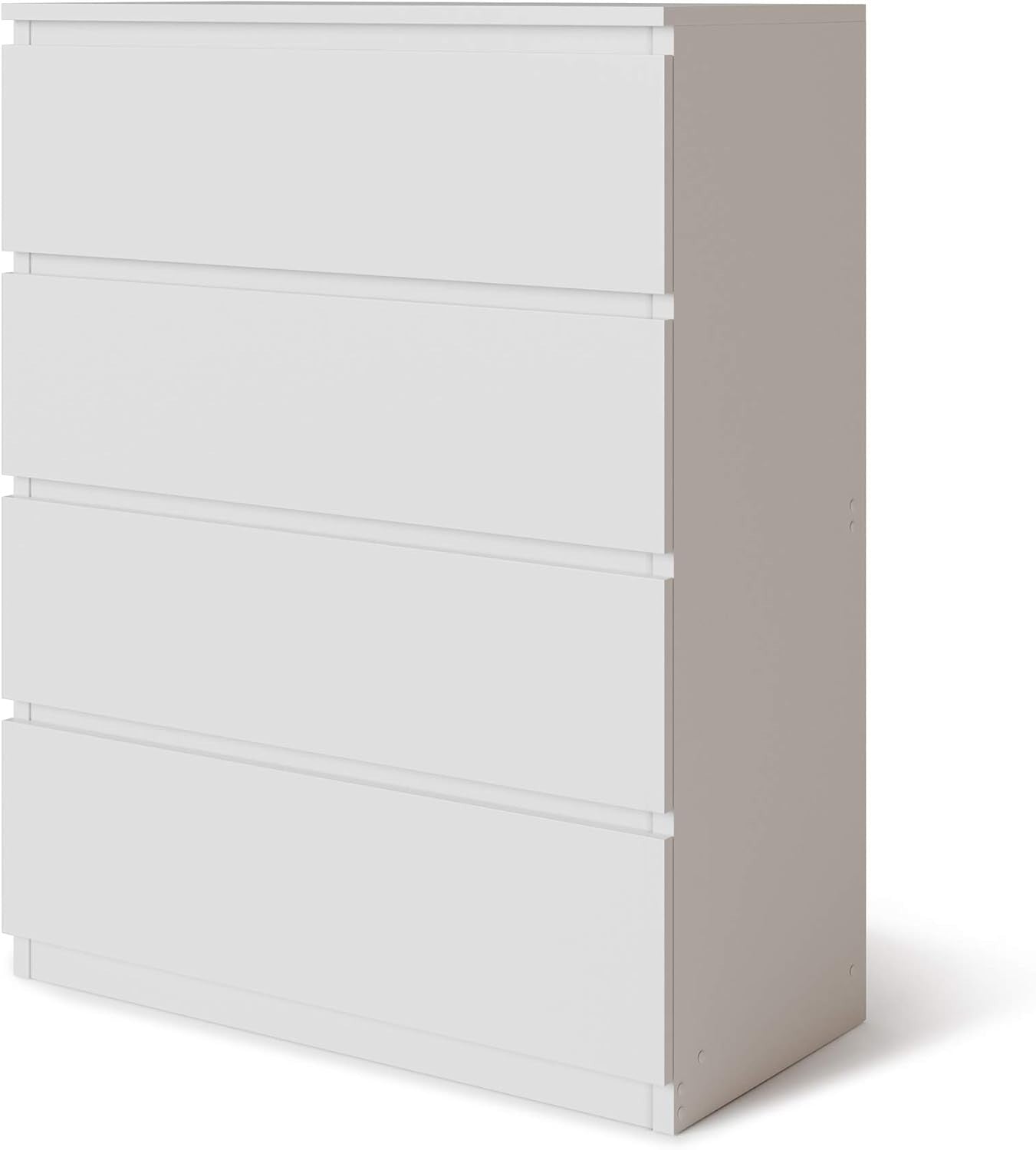 Modern 4 Drawer White Chest Bedroom Storage Cabinet Minimalist Design