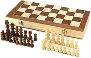 11.4" Magnetic Wooden Chess Set Folding Walnut Board Travel Game