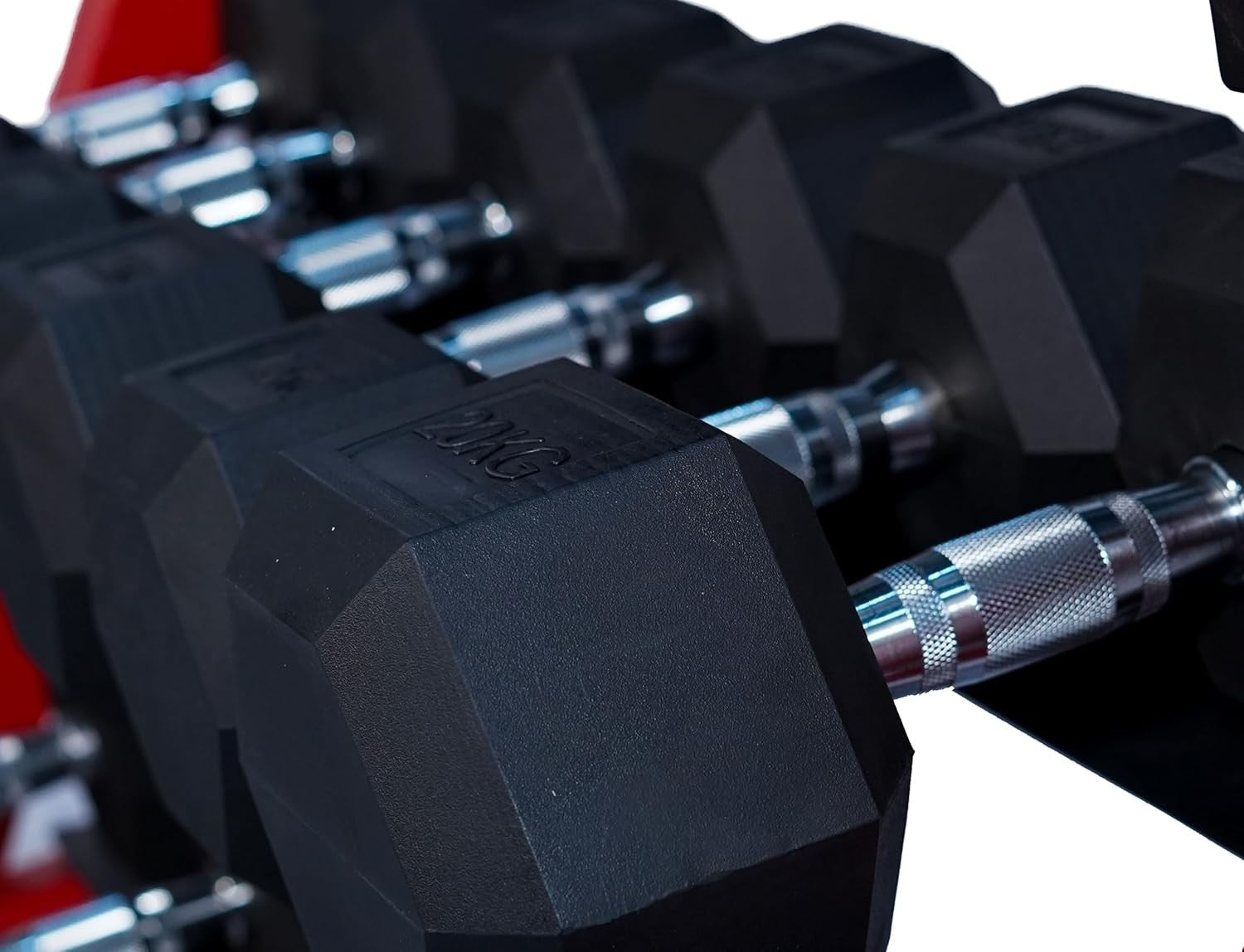 Hex Dumbbells Set with 3 Tier Rack 5–20kg or 5–25kg Gym Weights