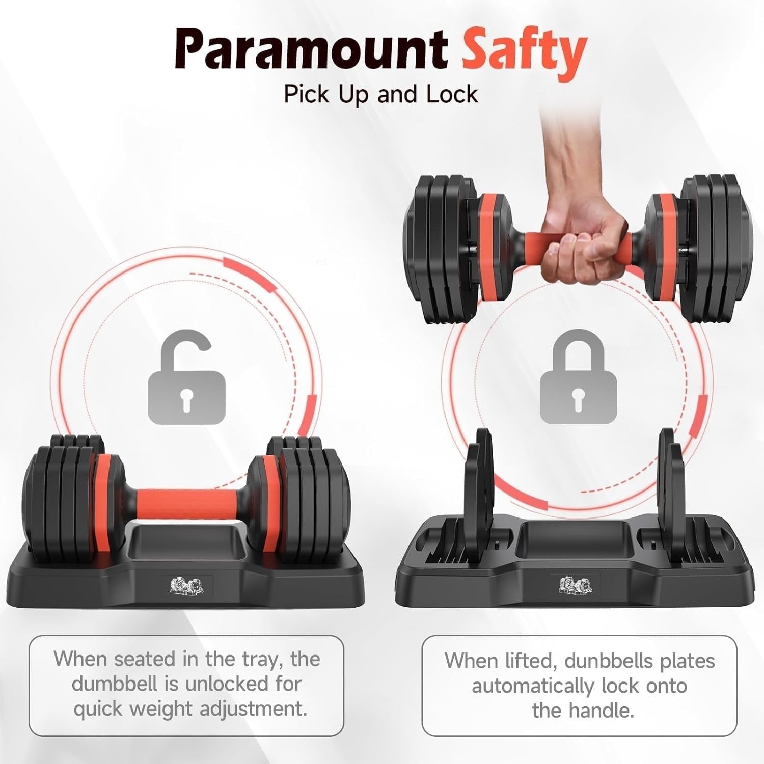 55LB Adjustable Dumbbells Set Quick Dial Space Saving Home Gym Weights