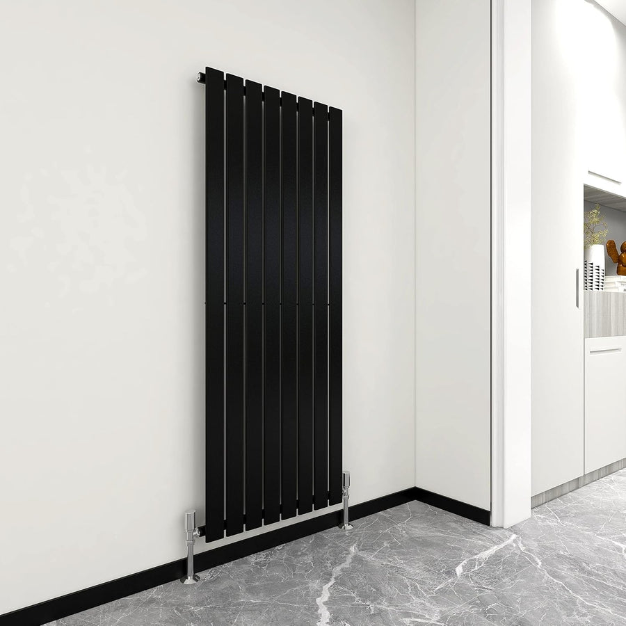 Designer Flat Panel Radiator 1600x544mm Single Black Horizontal Vertical