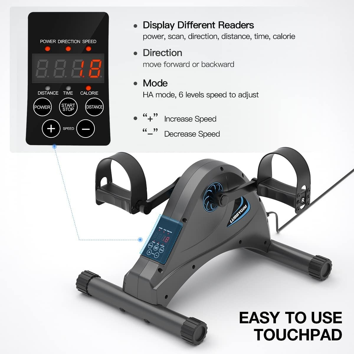 Electric Under Desk Pedal Exerciser Motorized Seated Leg Arm Bike