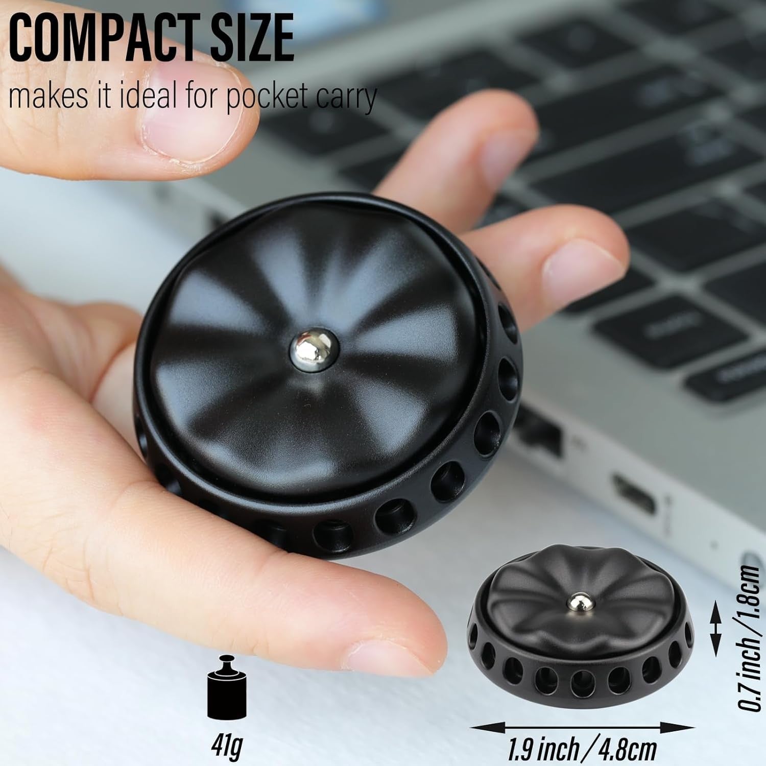 Black Flower Metal Fidget Spinner Silent DIY Coin Top Slider