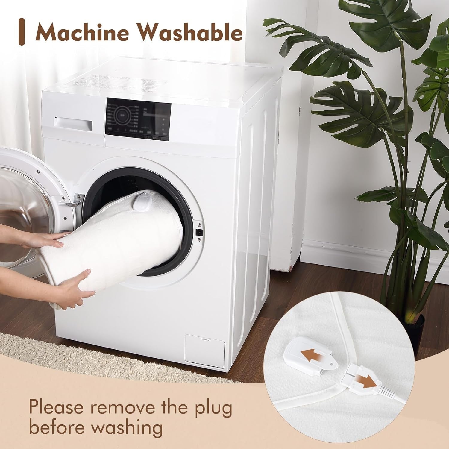 Electric Heated Underblanket King Size Dual Control Fast Heat Timer Washable