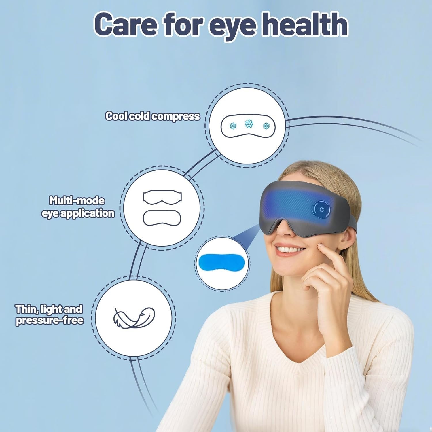 Rechargeable Heated Eye Mask Hot Cold Compress Sleep Aid