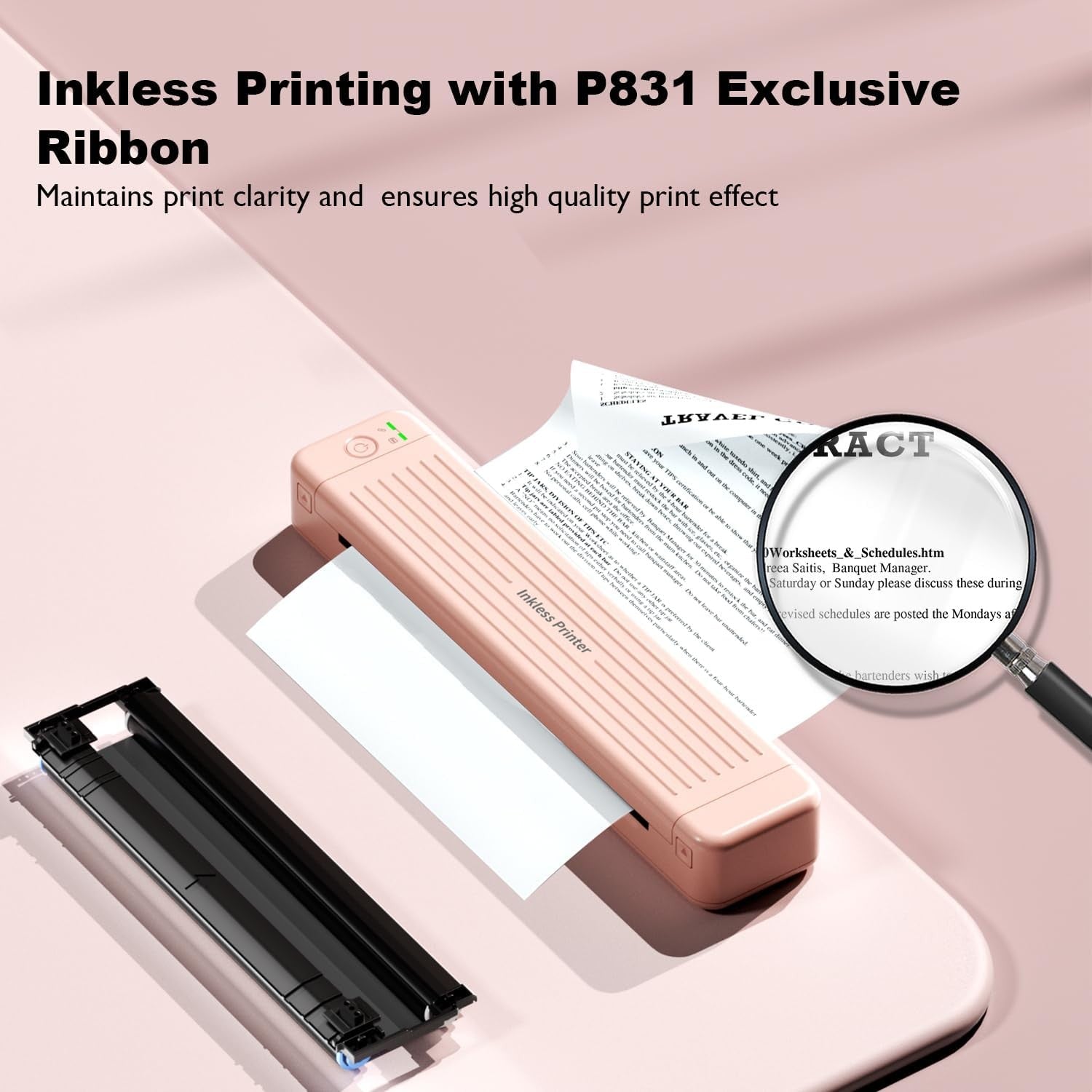 P831 Portable Bluetooth Thermal Transfer Printer – 300 DPI Mobile for Phone