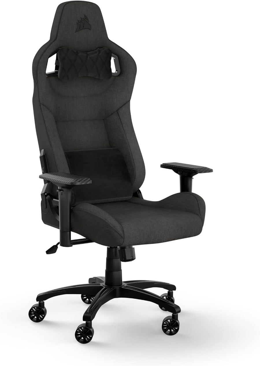 Ergonomic Gaming Chair Fabric Racing Style w/ Lumbar & Neck Support