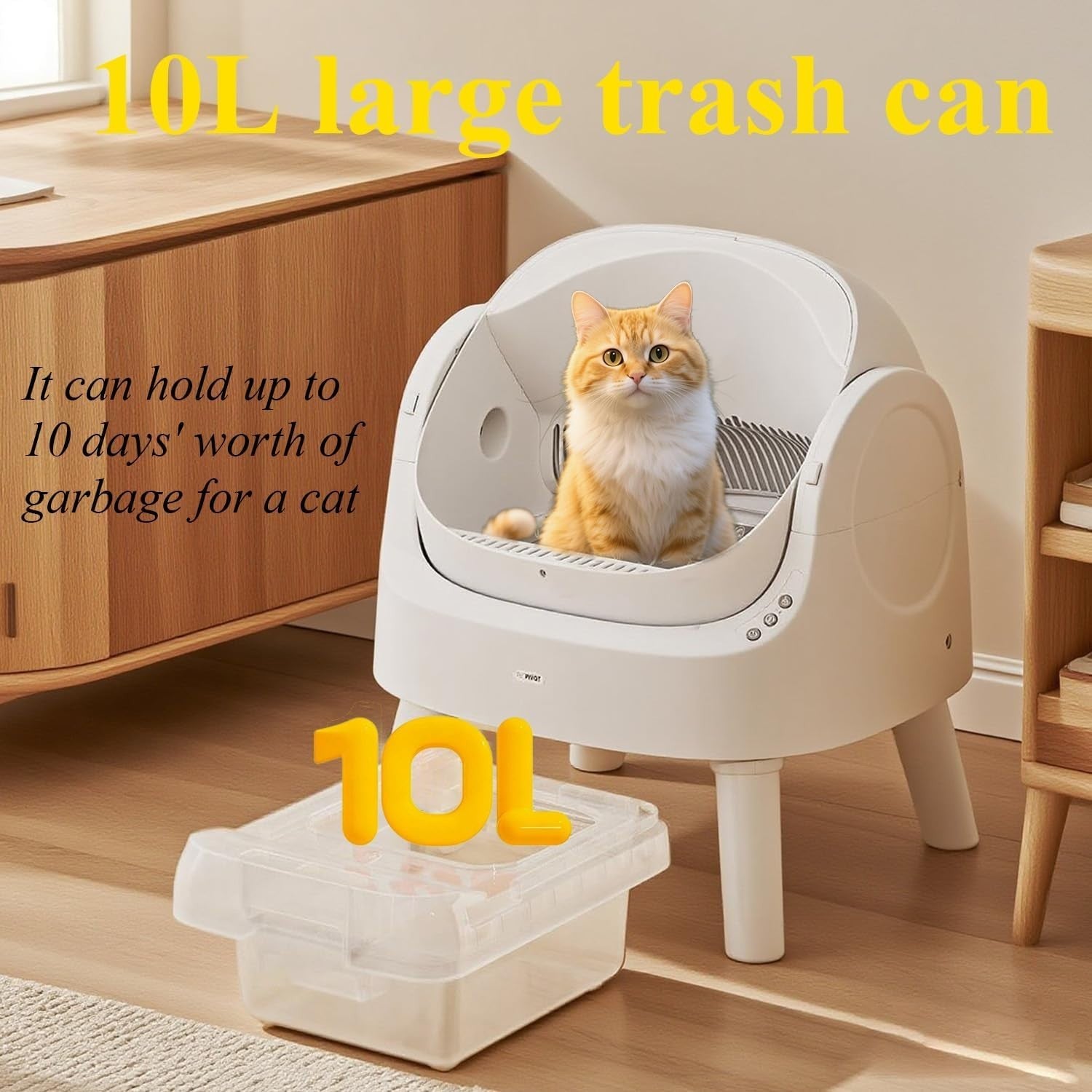 Open Top Self Cleaning Cat Litter Box Quiet Auto Tray Multi Cat