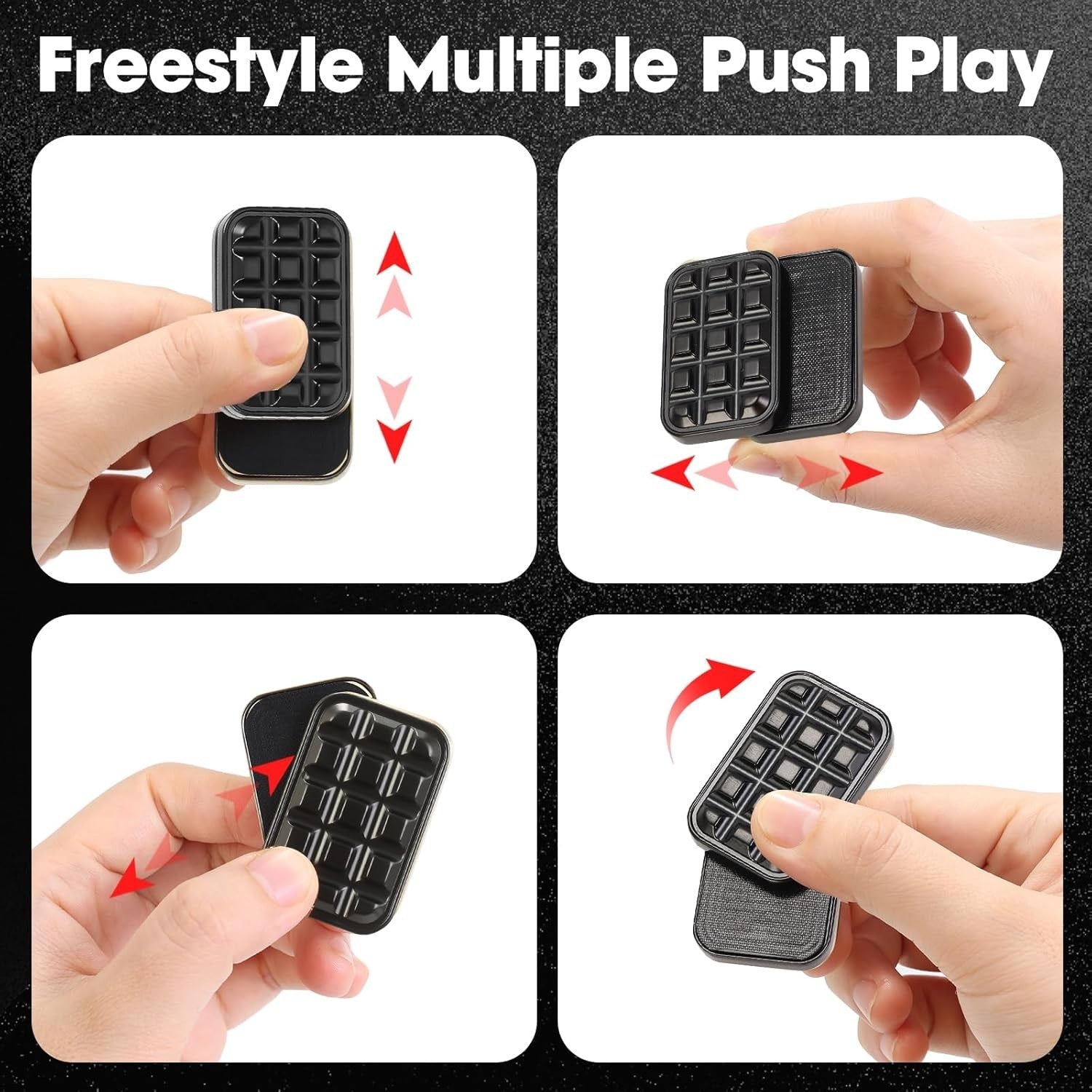Magnetic Poker Card Fidget Slider Metal Stress Focus EDC Toy